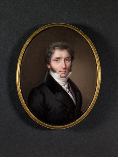 Férfi sötét kabátban (zománc, réz) alkotó: Jean Baptiste Joseph Duchesne