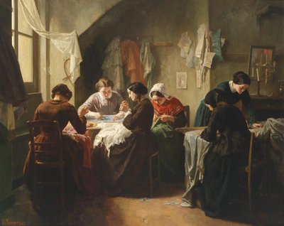 Breton varrónők alkotó: Jean-Baptiste Jules Trayer