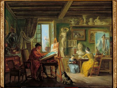A festőműhely Jean Baptiste Lallemand festménye (1710-1803) 18. századi Dijon, Szépművészeti Múzeum alkotó: Jean Baptiste Lallemand