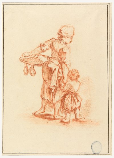 Egy nő, aki gyermeket vezet alkotó: Jean Baptiste Le Prince