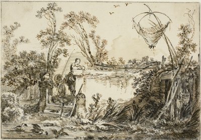 Study for the Frontispiece for Varie Vedute del Gentile, 1755 körül alkotó: Jean Baptiste Le Prince