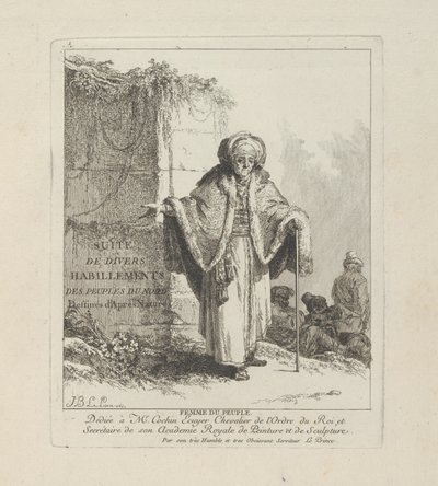 Woman of the People, első tábla az Északi népek Vegyes ruházatából alkotó: Jean Baptiste Le Prince