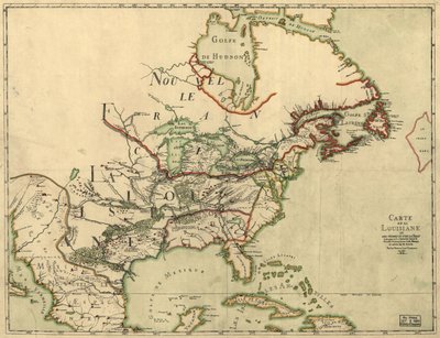Franquelin Louisiana térképe. LOC 2001620469 alkotó: Jean Baptiste Louis Franquelin