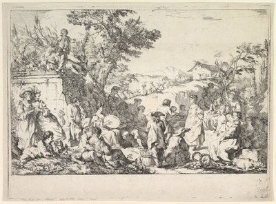 Falufesztivál Falufesztivál a római vidéken, kb. 1735-40. alkotó: Jean Baptiste Marie Pierre