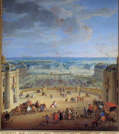 Les Ecuries a versailles-i kastélyból nézve, a márványudvarból, Francoise d
