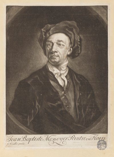 Monnoyer portréja "A természet mindenféle virágai könyvéből" alkotó: Jean Baptiste Monnoyer