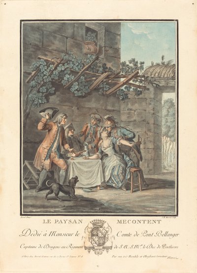 Az elégedetlen paraszt alkotó: Jean Baptiste Morret after Antoine Borel
