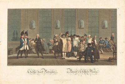 Café des Patriotes – Hazafiak kávéháza alkotó: Jean Baptiste Morret after Jacques François Joseph Swebach Desfontaines