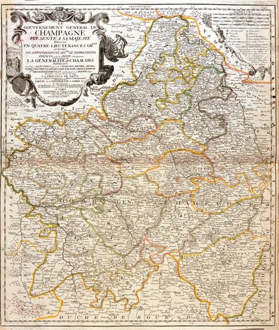 Champagne térképe (Franciaország) (metszet alkotó: Jean Baptiste Nolin