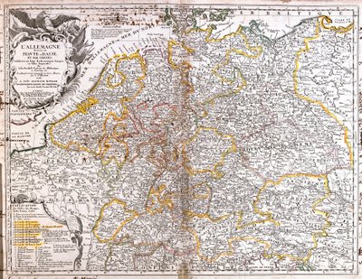 Németország térképe (1703) (metszet alkotó: Jean Baptiste Nolin