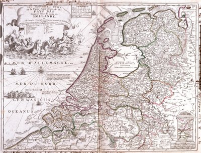 Hollandia térképe (metszet alkotó: Jean Baptiste Nolin