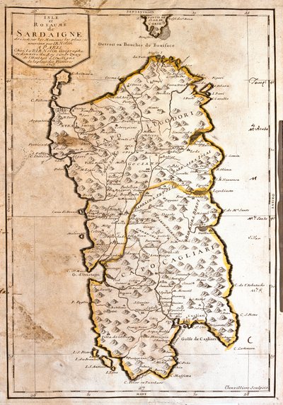 A Szardíniai Királyság térképe (Olaszország) (metszet alkotó: Jean Baptiste Nolin