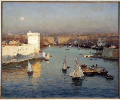 Kilátás a régi marseille-i kikötőre Jean Baptiste Olive (1848-1936) Pharo festményéről Dim. 50x73 cm Kötelező megemlítés: Collection Foundation regards de provence, Marseille alkotó: Jean Baptiste Olive