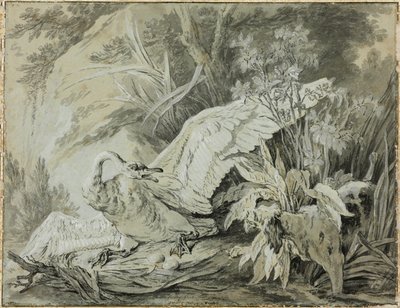Egy vadhattyút megtámadott egy kutya alkotó: Jean-Baptiste Oudry