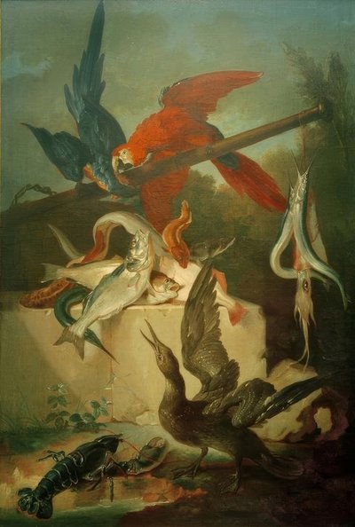 Halak, tengeri madarak és papagájok alkotó: Jean Baptiste Oudry