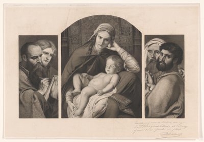 Triptichon: Mária Krisztussal az ölében és két két apostolból álló csoport alkotó: Jean Baptiste Pierre Michiels (signed by artist)