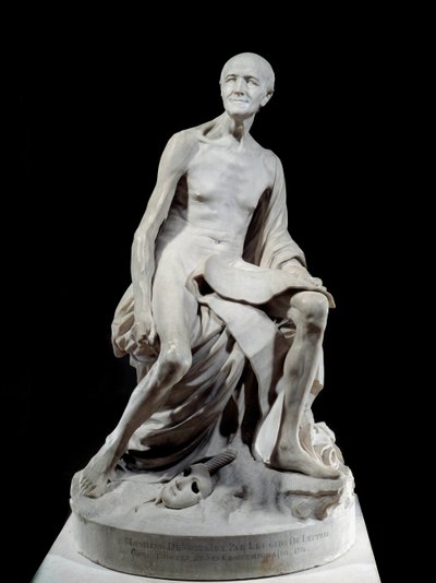 Francois-Marie Arouet dit Voltaire nu (1694-1778) Jean-Baptiste Pigalle (1714-1785) márványszobra 1776 V. 1,5 m Párizs, Louvre Múzeum alkotó: Jean-Baptiste Pigalle