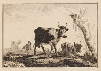 5. tábla: "Hat ökör és tehén jegyzetfüzete" alkotó: Jean Baptiste Pillement
