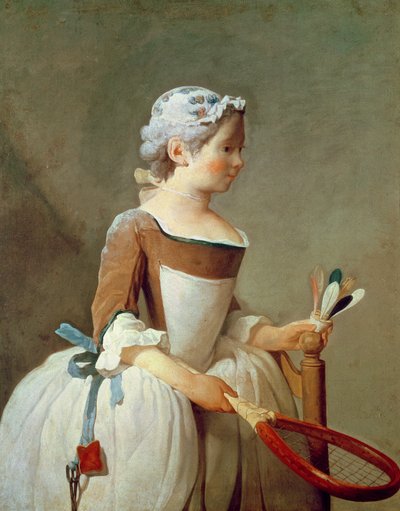 Lány ütővel és siklóval, 1740 körül alkotó: Jean Baptiste Simeon Chardin