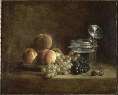 Őszibarack és szőlő. alkotó: Jean-Baptiste Simeon Chardin