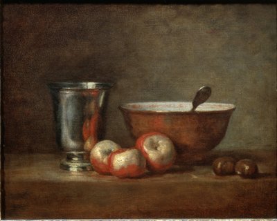 Az ezüst serleg (vagy az ezüst pohár) - Olaj, vászon alkotó: Jean-Baptiste Simeon Chardin