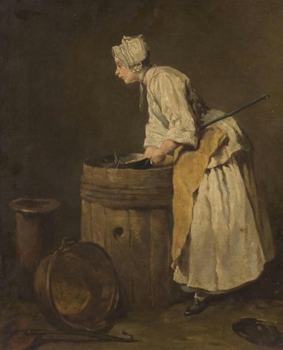 Könyves szobalány alkotó: Jean-Baptiste Simeon Chardin