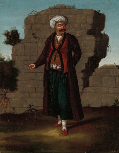 Férfi Mykonos szigetéről alkotó: Jean Baptiste Vanmour (workshop of)
