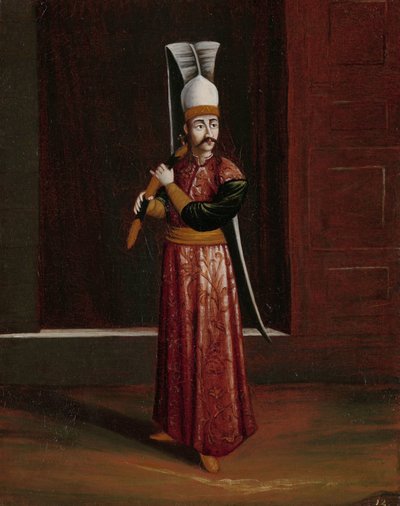 Seliktar Agassi, Equerry to the Sultan (Legfőbb fegyverhordozó) alkotó: Jean Baptiste Vanmour (workshop of)