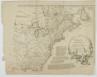 Észak-Amerika, vésette Richard William Seale, 1752 alkotó: Jean-Baptiste after dAnville