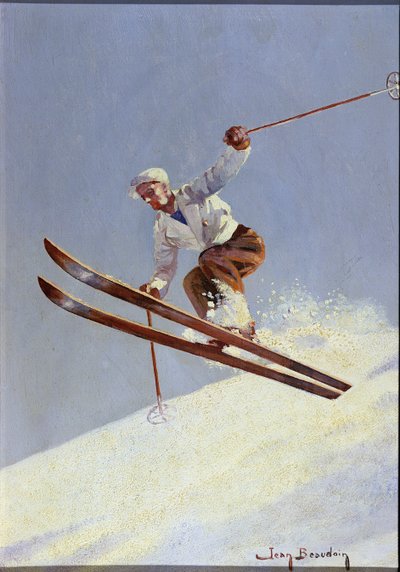 Egy síelő, 1930 körül (olaj, vászon) alkotó: Jean Beaudoin