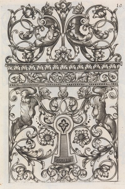 Különféle lakatosok darabjai, 11. oldal recto, kb. 1663. alkotó: Jean Berain