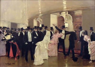 Egy vita az Opera folyosóin, 1889 alkotó: Jean Beraud