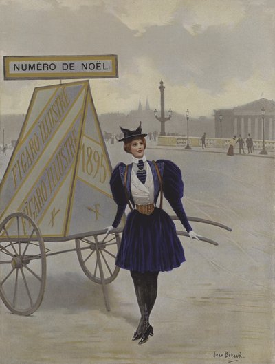 La Reclame de lAvenir (A jövő reklámozása). Borítóillusztráció a Le Figaro Illustre-ből, 1895. december alkotó: Jean Beraud