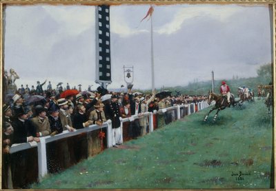 Futamok Longchampban; a célba érkezés alkotó: Jean Beraud