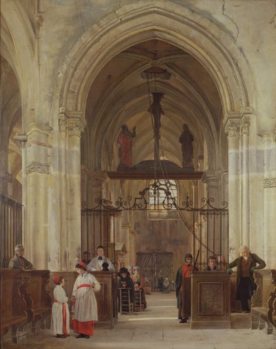 A St. Prix templom belseje, Valle de Montmorency, 1828 alkotó: Jean Bruno Gassies