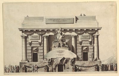 Tervezés az Igazságosság Templomához vagy a Halhatatlanság Templomához alkotó: Jean Charles Delafosse