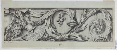 Rajz, fríz Rinceau-val, 1775-80 alkotó: Jean Charles Delafosse