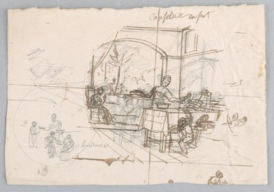 Festett porcelántányér, Confiture en Pot (cserepes lekvár) tervezése a Service des Objets de Dessert (desszert szolgáltatás) számára alkotó: Jean Charles Develly