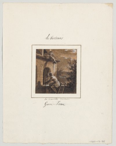Festett porcelántányér tervezése, Le Verseau (Vízöntő) a Le Zodiaque Travesti (The Farcical Zodiac) szolgáltatástól alkotó: Jean Charles Develly