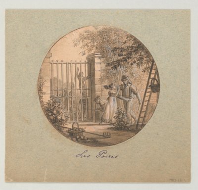 Tervezés festett porcelántányérhoz, Les Poires (Körte) a Service des Objets de Dessert (desszertszolgálat) alkotó: Jean Charles Develly