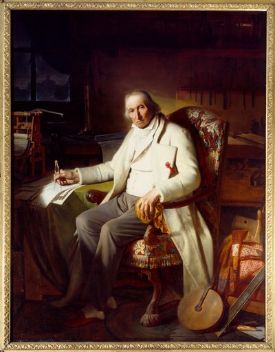 Joseph Marie Jacquard (1751-1834), a szövőgép feltalálójának portréja. Claude Bonnefond festménye (1796-1860) alkotó: Jean-Claude Bonnefond