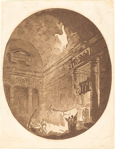 Egy római villa belseje alkotó: Jean Claude Richard, Abbé de Saint Non after Hubert Robert