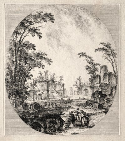 A Régi Appian-út része, 1756. alkotó: Jean Claude Richard de Saint Non