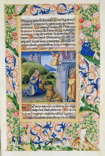 Ms Lat. Q.v.I.126 Nagy Antal és Remete Pál, Louis dOrleans óráiból, 1469 alkotó: Jean Colombe