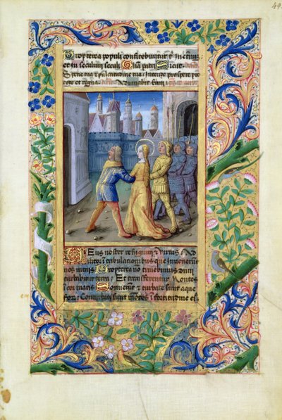 Ms Lat. Q.v.I.126 f.45 Juditot az asszírok elfogták, Louis dOrleans óráinak könyvéből, 1490 alkotó: Jean Colombe