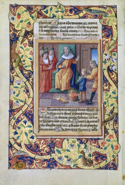 Ms. Lat. Q.v.I.126 fol.23v Joseph a fáraó álmait értelmezi, Louis dOrleans óráinak könyvéből, 1490 alkotó: Jean Colombe