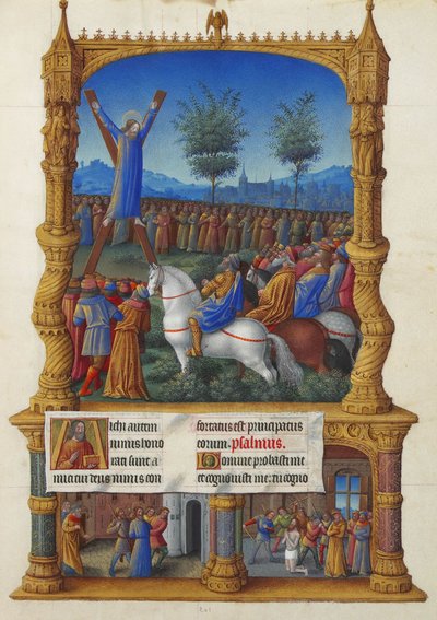 Très Riches Heures duc de Berry – Szent András mártíromsága alkotó: Jean Colombe