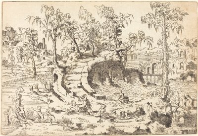 Putti egy varázslatos tájon játszik alkotó: Jean Cousin the Younger