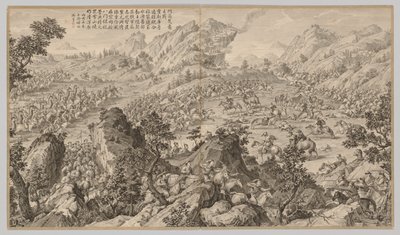 Csata Aerchuernél: A lázadások leverésének csatajeleneteiből..., c. 1765-1774, 17-én kelt vers alkotó: Jean Damascene Sallusti