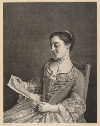 Lavergne Reading kisasszony. alkotó: Jean Daullé